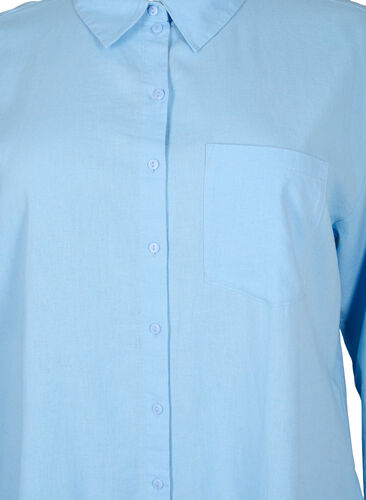 Pitkä paita lin-viskoosisekoitteesta, Chambray Blue, Packshot image number 2
