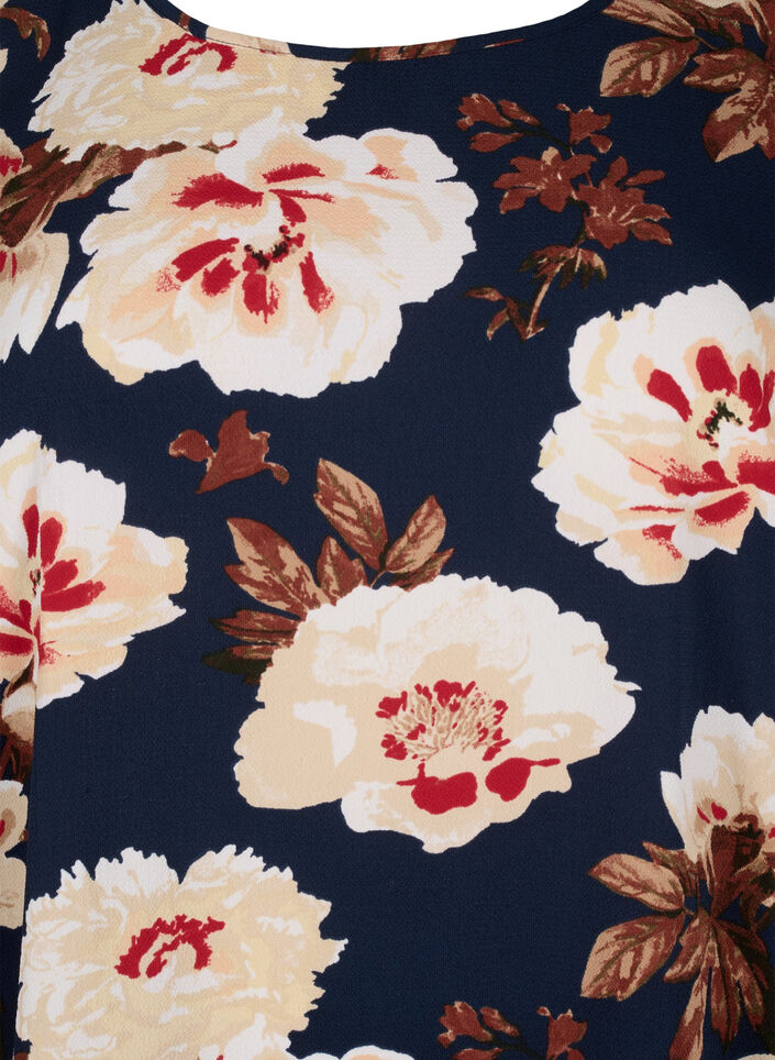 Lyhythihainen, kuvioitu mekko, Sininen, Packshot image number 2