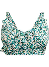  Kukallinen bikinien yläosa röyhelöyksityiskohdilla, Vihreä