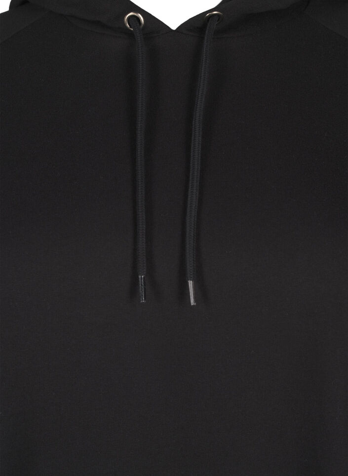 Ylisuuri collegepaita painatuksella hihoissa, Black w. Silver, Packshot image number 2