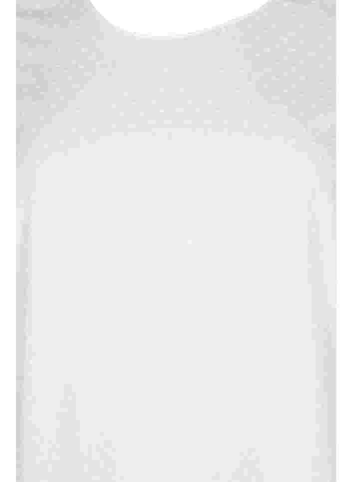 Strukturoitu viskoosipusero lepakkohihoilla, Bright White, Packshot image number 2