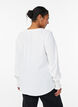 Pusero smock-kalvosimilla ja v-p&auml;&auml;ntiell&auml;, Vanilja, Model image number 2