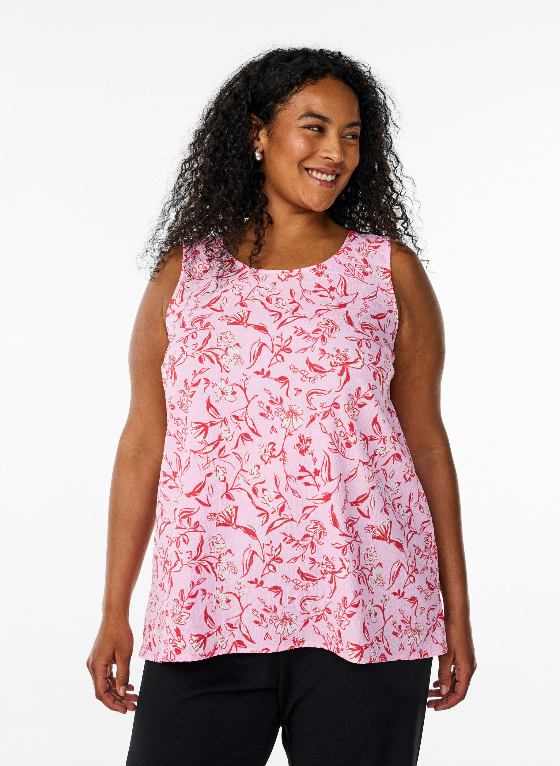 Zizzi FLASH &ndash; Hihaton toppi pintakuvioidusta materiaalista, Punainen, Model image number 0