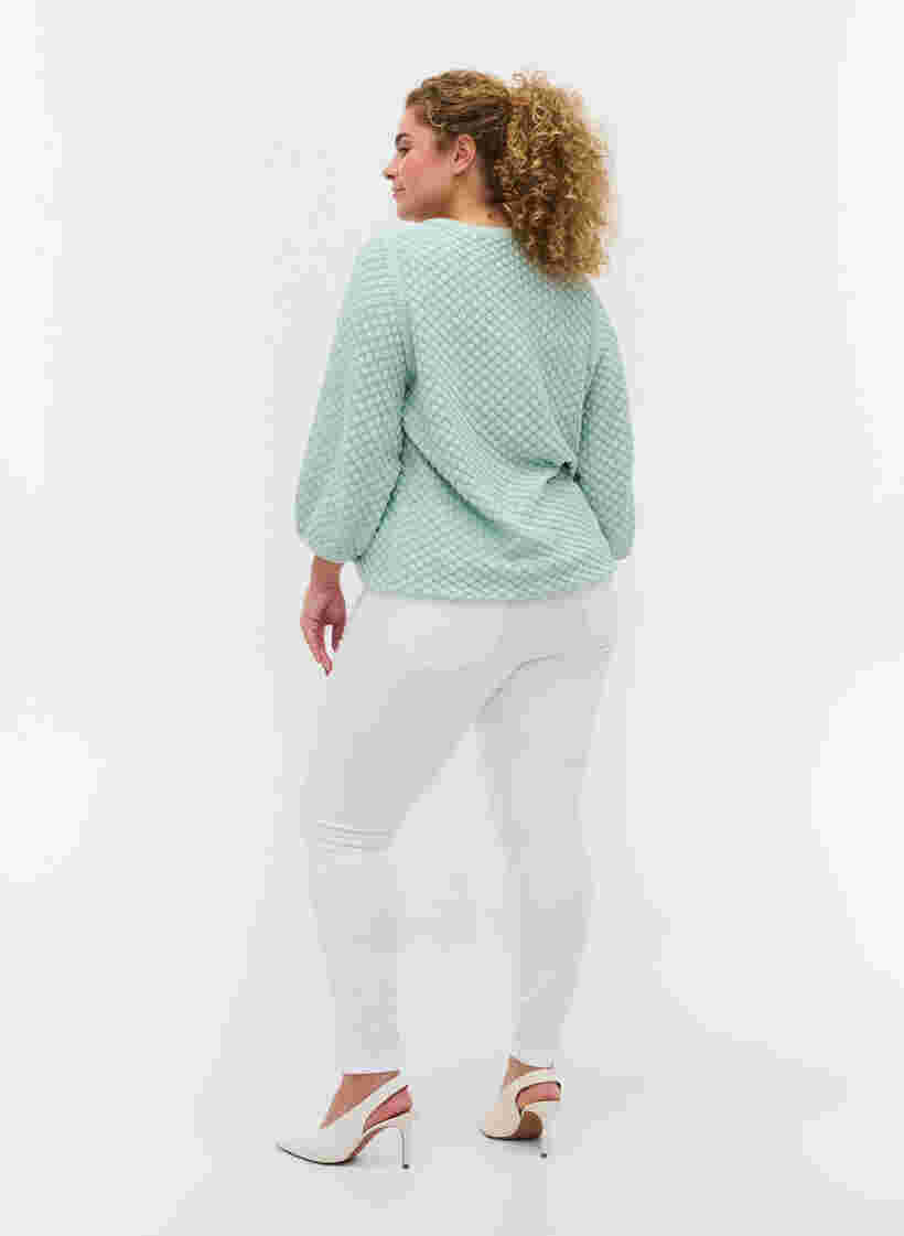Korkeavyötäröiset super slim Amy farkut, Bright White, Model image number 2