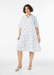 Lyhyt A-linjainen mekko puuvillamusliinista, Vanilja, Model image number 1