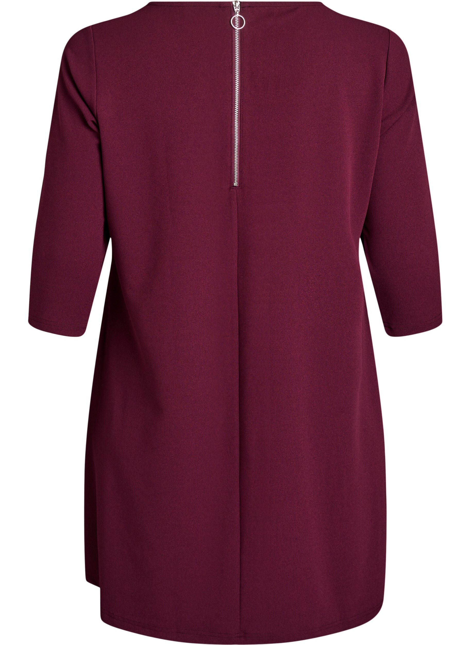 Zizzi FLASH - Lyhyt A-linjainen mekko 3/4-hihoilla, Punainen, Packshot image number 1