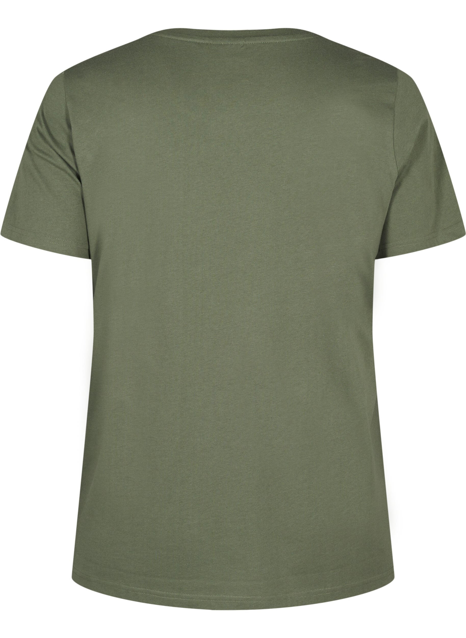 Zizzi Rusettikoristeinen T-paita luomupuuvillasta, Thyme, Packshot image number 1