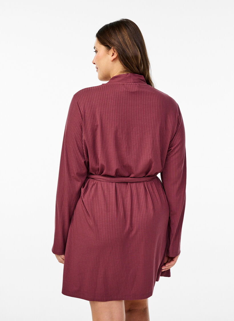 Aamutakki solmuvyöllä, Rose Brown, Model image number 1