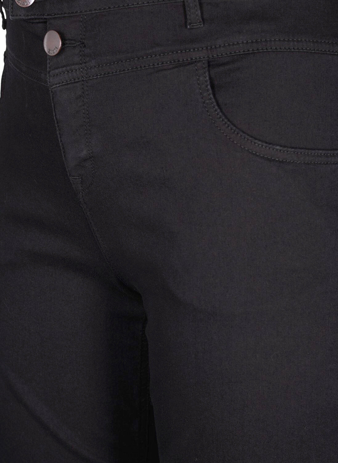 Zizzi Regular fit Gemma-farkut korkealla vy&ouml;t&auml;r&ouml;ll&auml;, Musta, Packshot image number 2