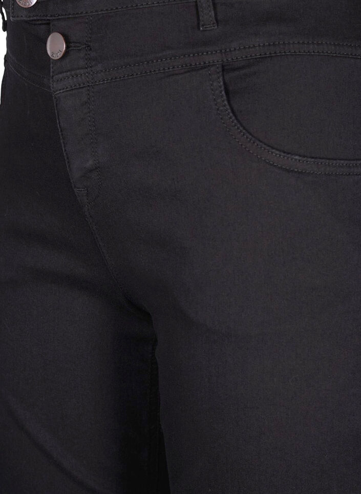 Regular fit Gemma-farkut korkealla vyötäröllä, Musta, Packshot image number 2