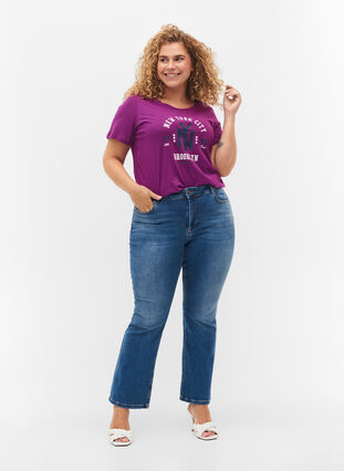 Puuvillainen t-paita painatuksella, Grape Juice, Model image number 2
