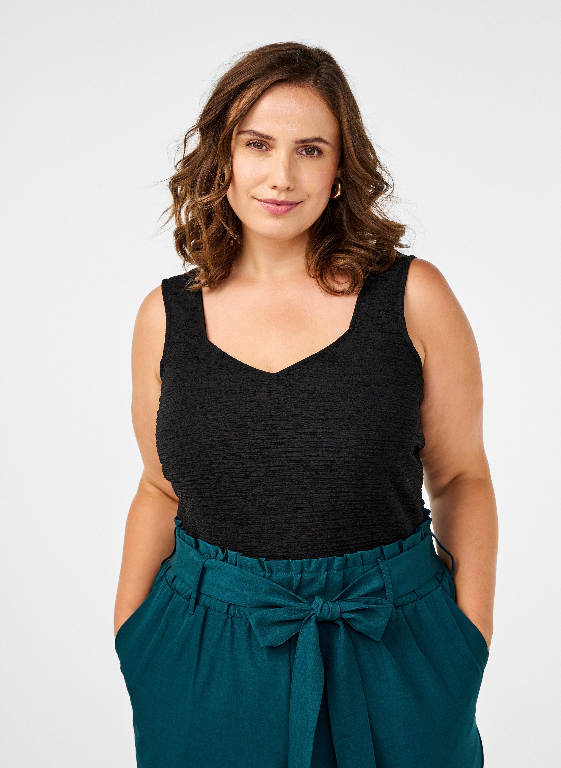 Zizzi Hihaton teksturoitu body, Black, Model image number 0