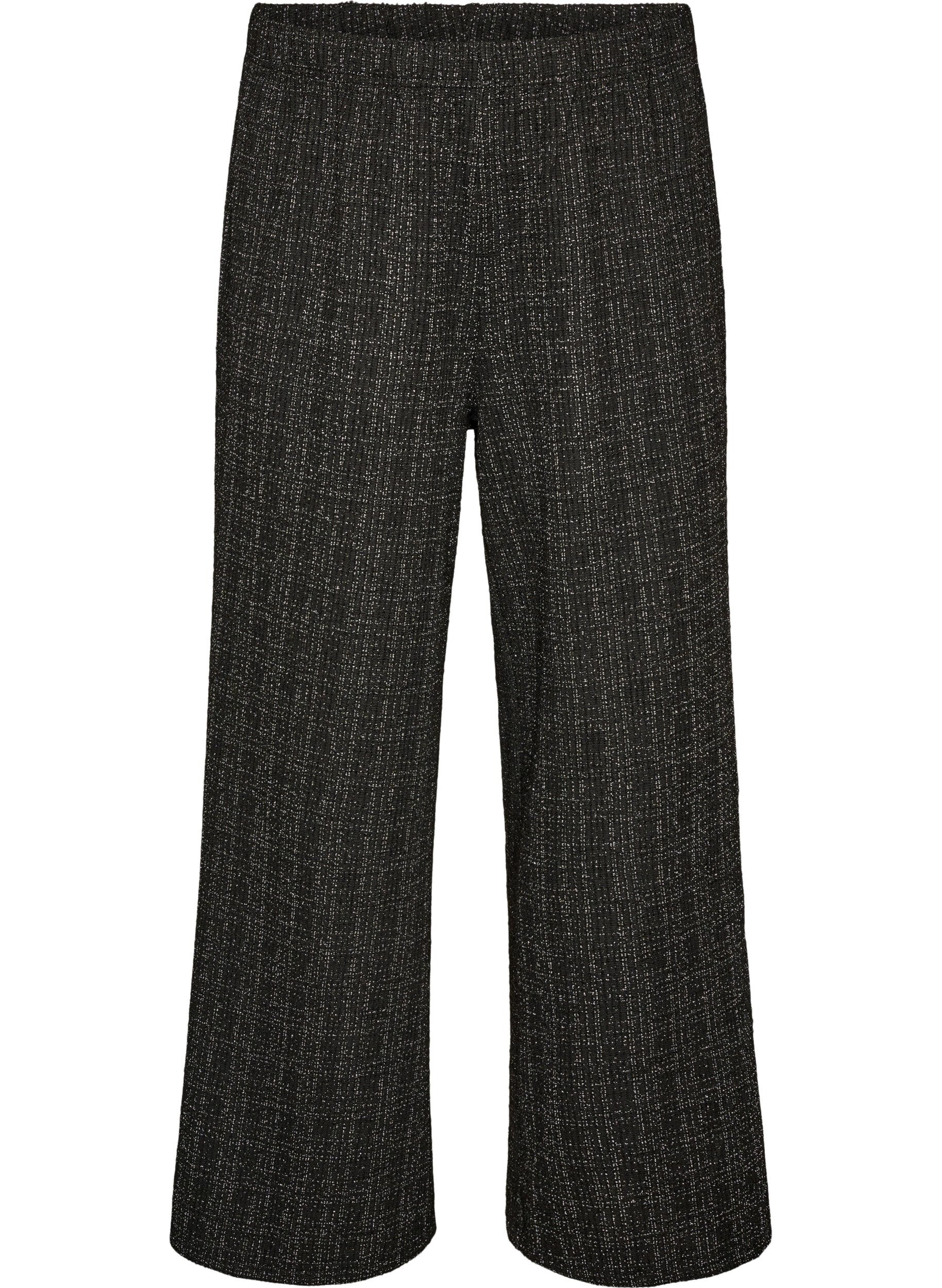 ZizziSuorat boucl&eacute;-housut, Musta, Packshot image number 0