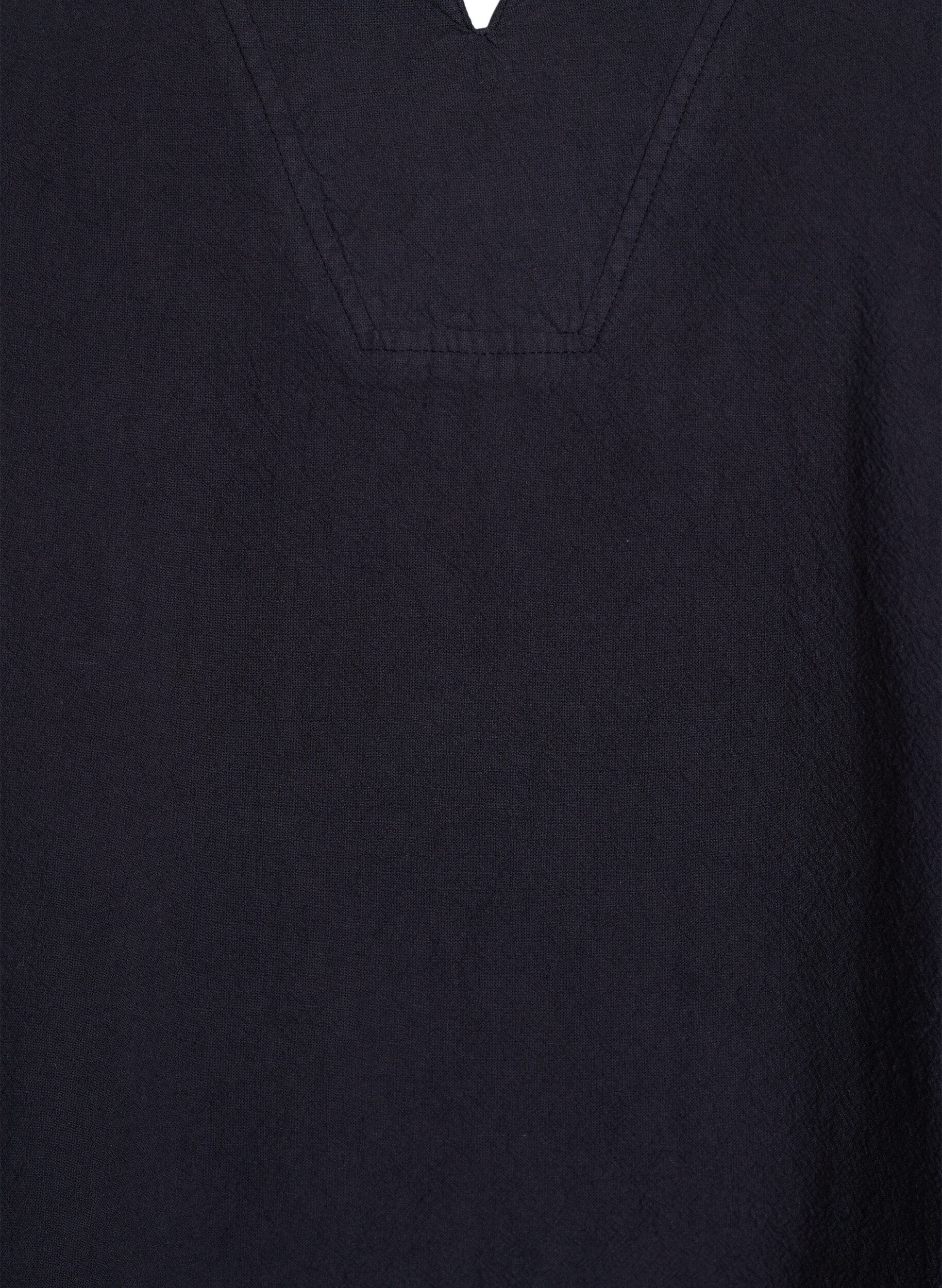 Zizzi Rento pusero kauluksella ja 1/2-hihoilla, Musta, Packshot image number 2