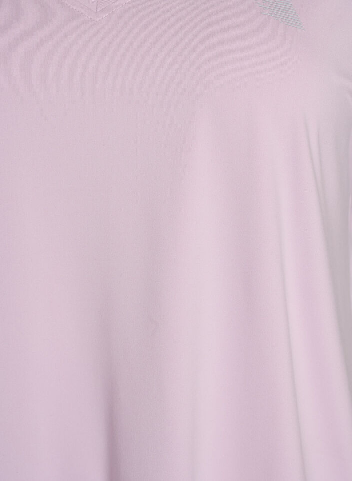 V&auml;lj&auml; treenipaita, jossa on V-p&auml;&auml;ntie, Violetti, Packshot image number 2