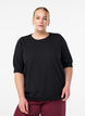 Hienoneulepusero lyhyill&auml; hihoilla, Musta, Model image number 0