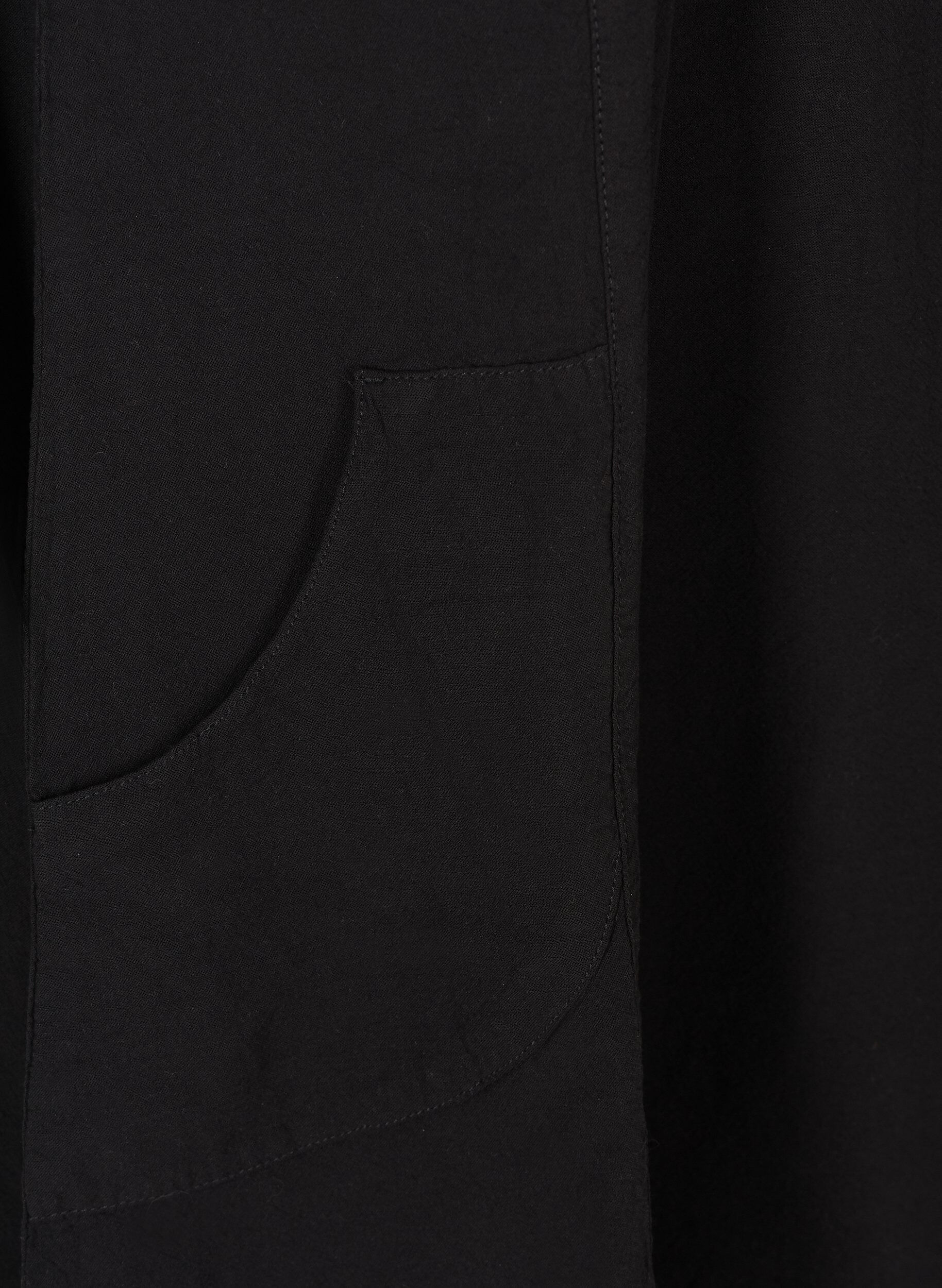 ZizziLyhythihainen puuvillamekko , Musta, Packshot image number 3