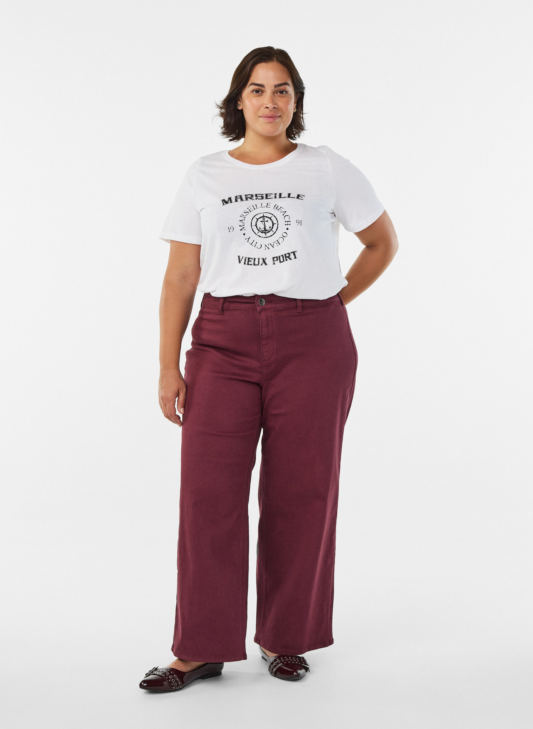 Zizzi FLASH - T-paita printill&auml;, Valkoinen, Model image number 1