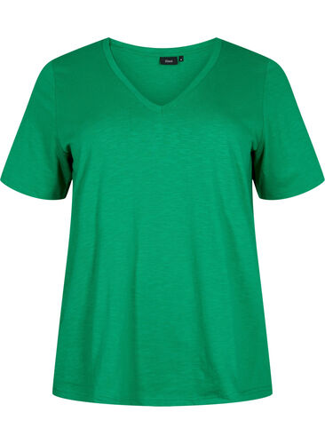 Lyhythihainen perus t-paita v-pääntiellä, Jolly Green, Packshot image number 0