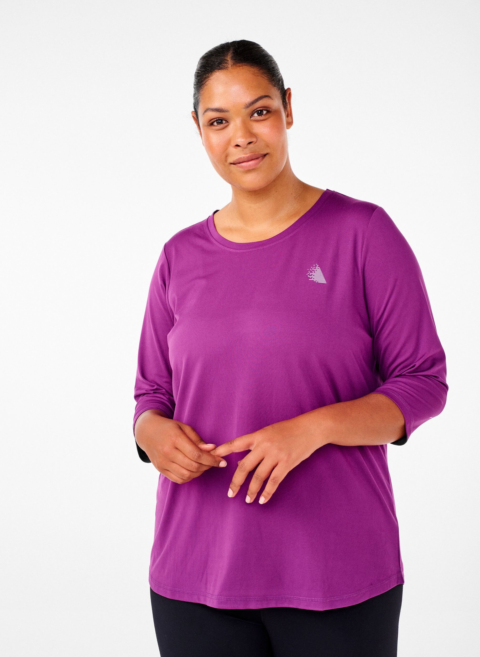 ZizziTreeniyl&auml;osa 3/4-hihoilla, Violetti, Model image number 0