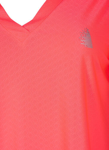 Treeni-t-paita, jossa on v-pääntie ja kuviointi, Fyring Coral ASS, Packshot image number 2