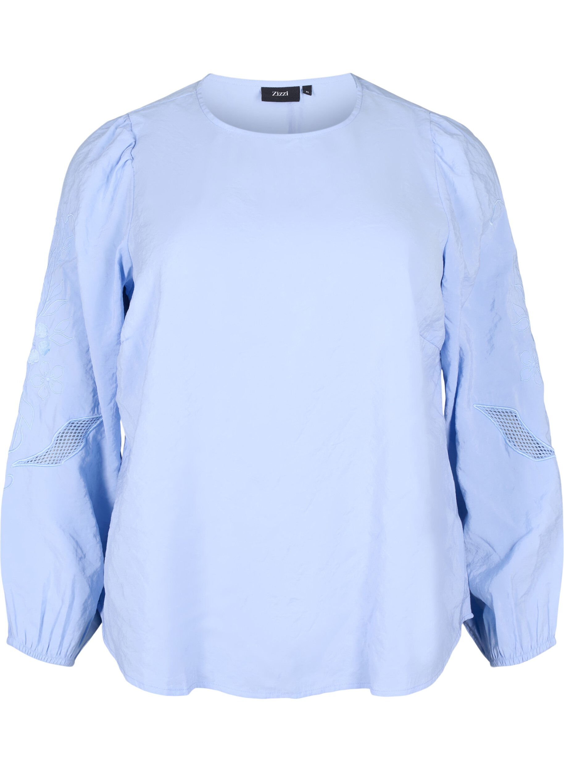 Zizzi Tencel &trade; -modaalista valmistettu pusero kirjotuilla yksityiskohdilla., Serenity, Packshot image number 0