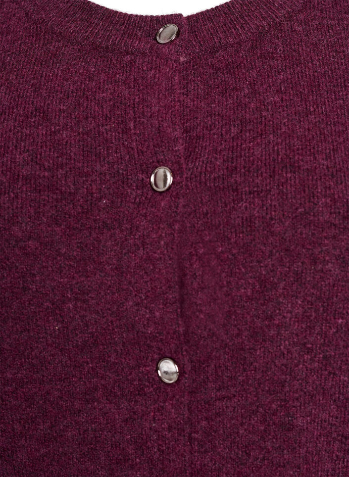 Lyhythihainen neuletakki, Tumma Bordeaux, Packshot image number 2