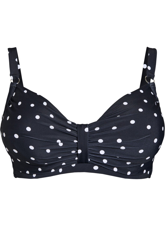 Kaarituelliset bikiniyl&auml;osa kuosilla, Musta, Packshot image number 0