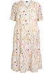 A-linjainen kukkakuvioinen midi-mekko, Beige, Packshot image number 0