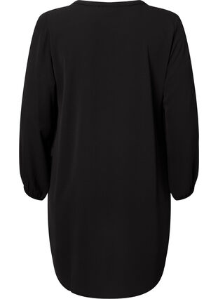 Pitkähihainen V-kaula-aukkoinen mekko, Black, Packshot image number 1