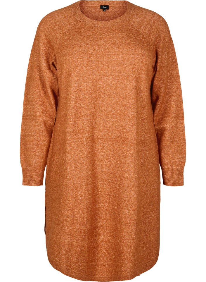 Lyhyt neulemekko pyöreällä pääntiellä, Oranssi, Packshot image number 0