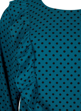 Pitkähihainen pusero röyhelöillä, Shaded Spruce Dot, Packshot image number 2