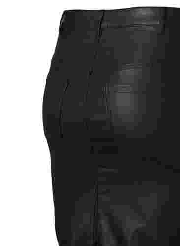 Pinnoitettu hame halkioilla, Black, Packshot image number 2