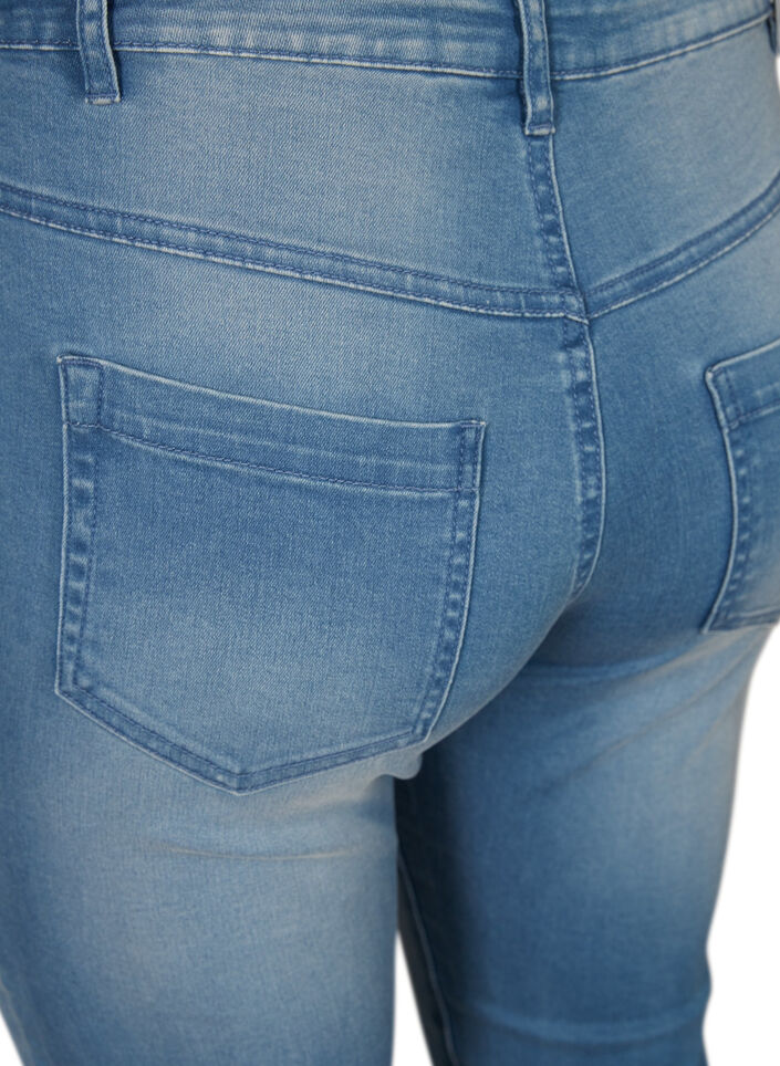 Korkeavy&ouml;t&auml;r&ouml;iset Amy-farkkucaprit super slim fit, Sininen, Packshot image number 3