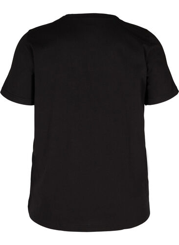 Puuvillainen t-paita painatuksella rinnassa, Black GOLD IS THE, Packshot image number 1