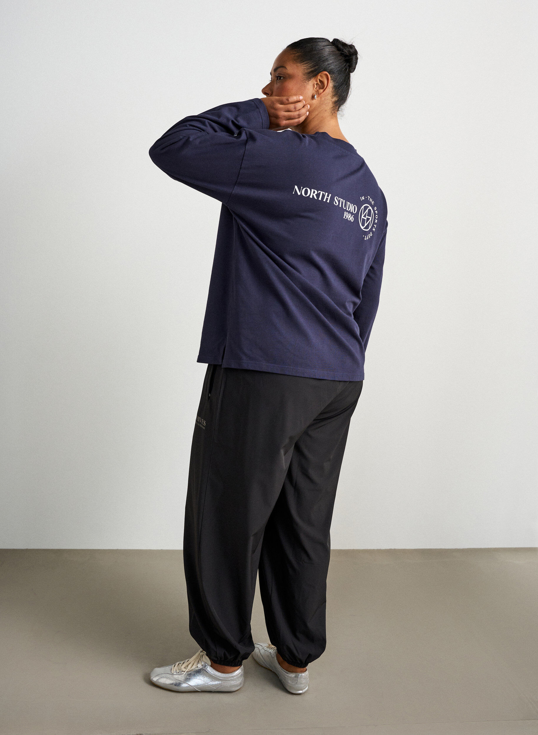 ZizziTreenihousut pallolahkeilla, Musta, Model image number 1