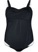 Uimapuku toppauksella ja kontrastiyksityiskohdilla, Musta, Packshot image number 0
