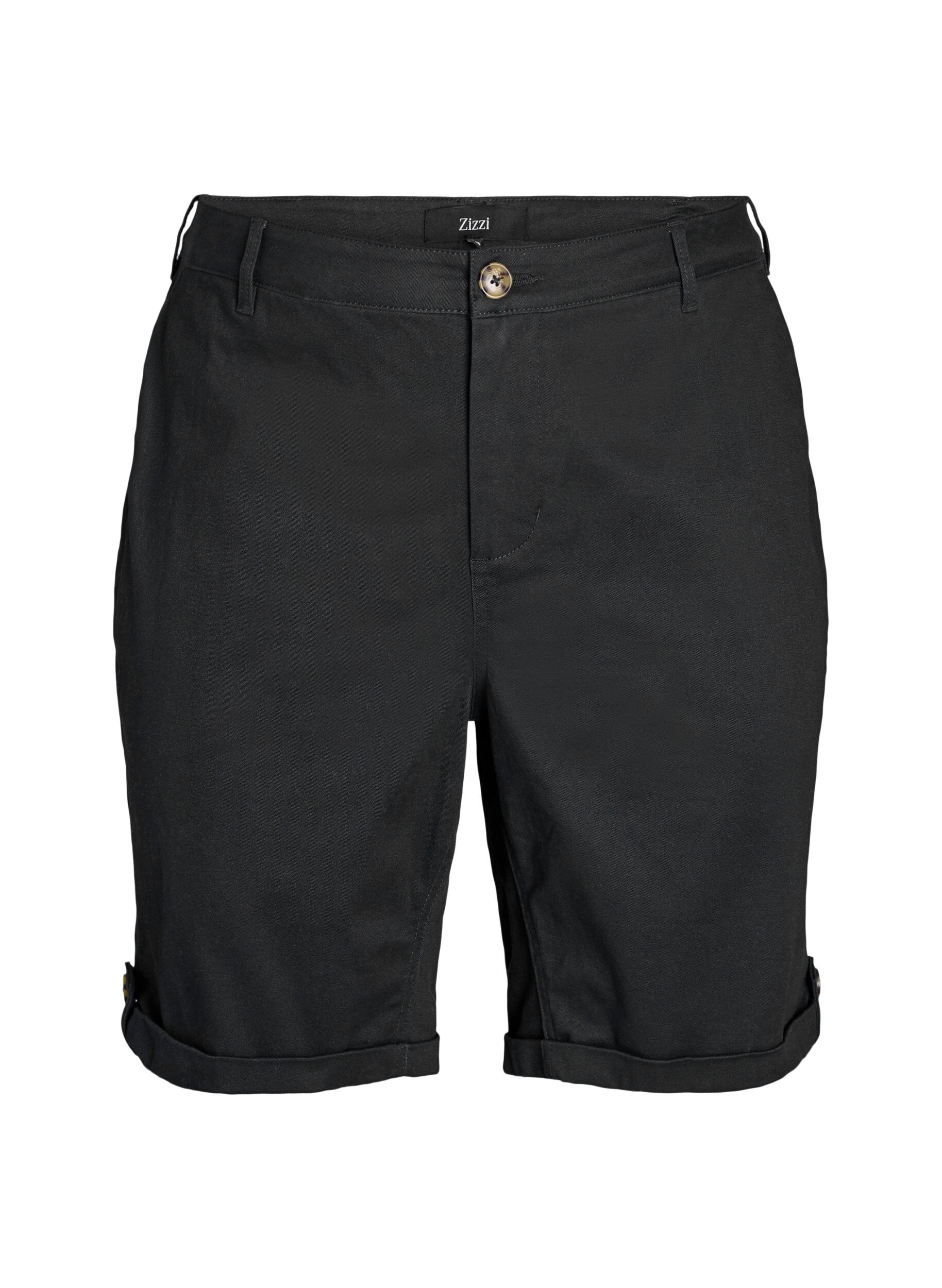 Zizzi Chino-shortsit taskuilla, Musta, Packshot image number 0