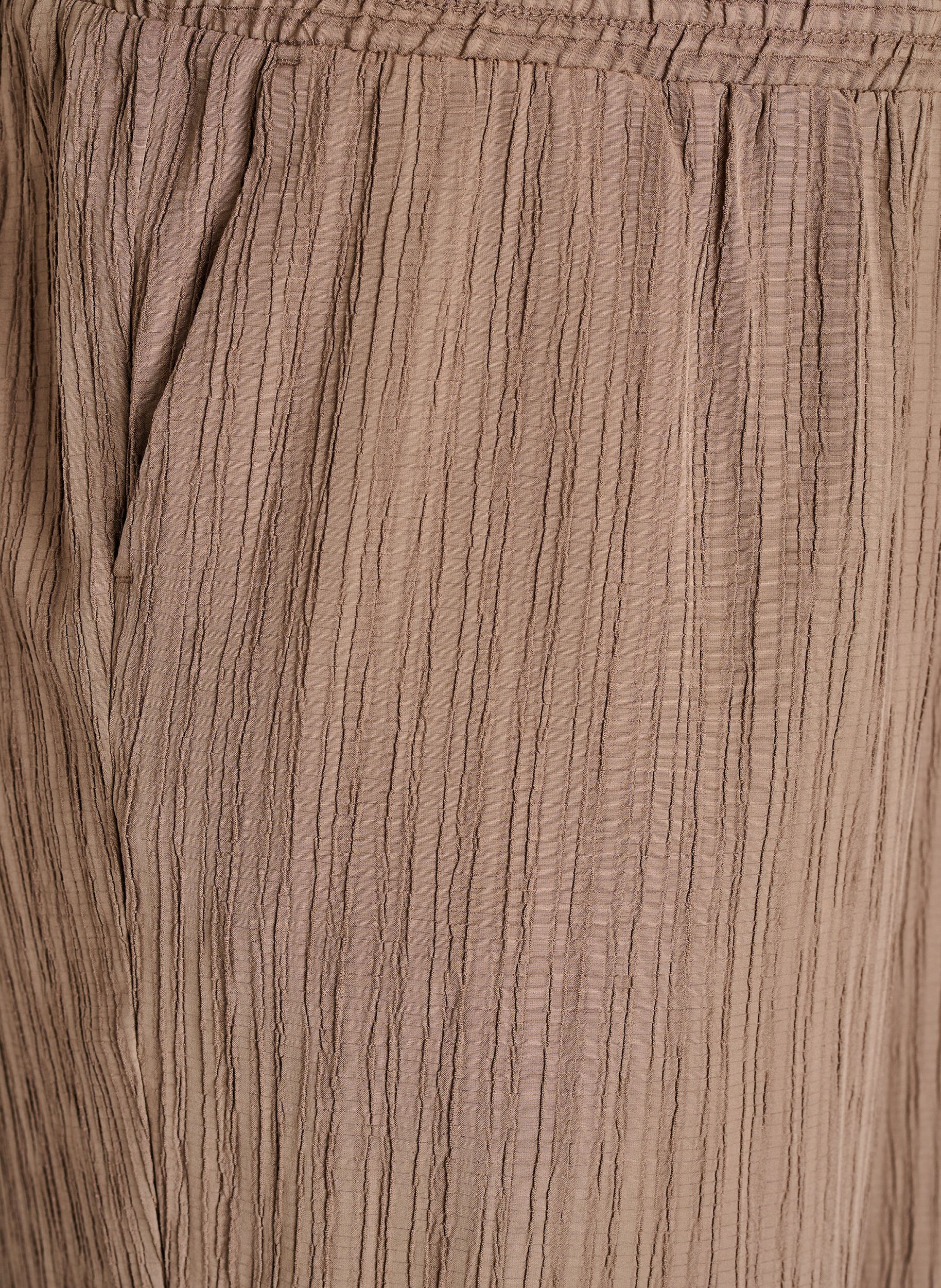 Zizzi FLASH - Korkeavy&ouml;t&auml;r&ouml;iset leve&auml;lahkeiset housut, Ruskea, Packshot image number 2