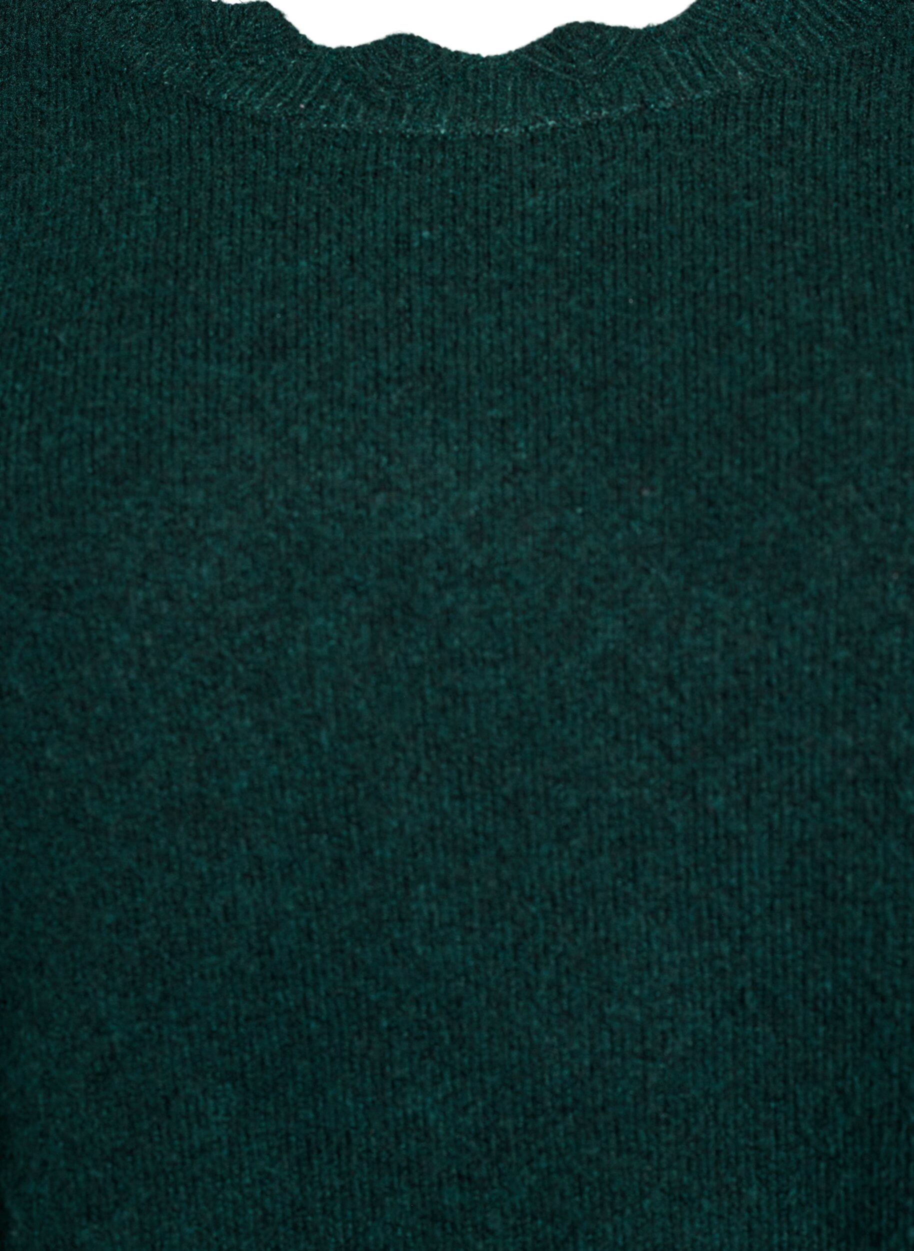 ZizziAaltoilevareunainen neulepusero, Vihre&auml;, Packshot image number 2