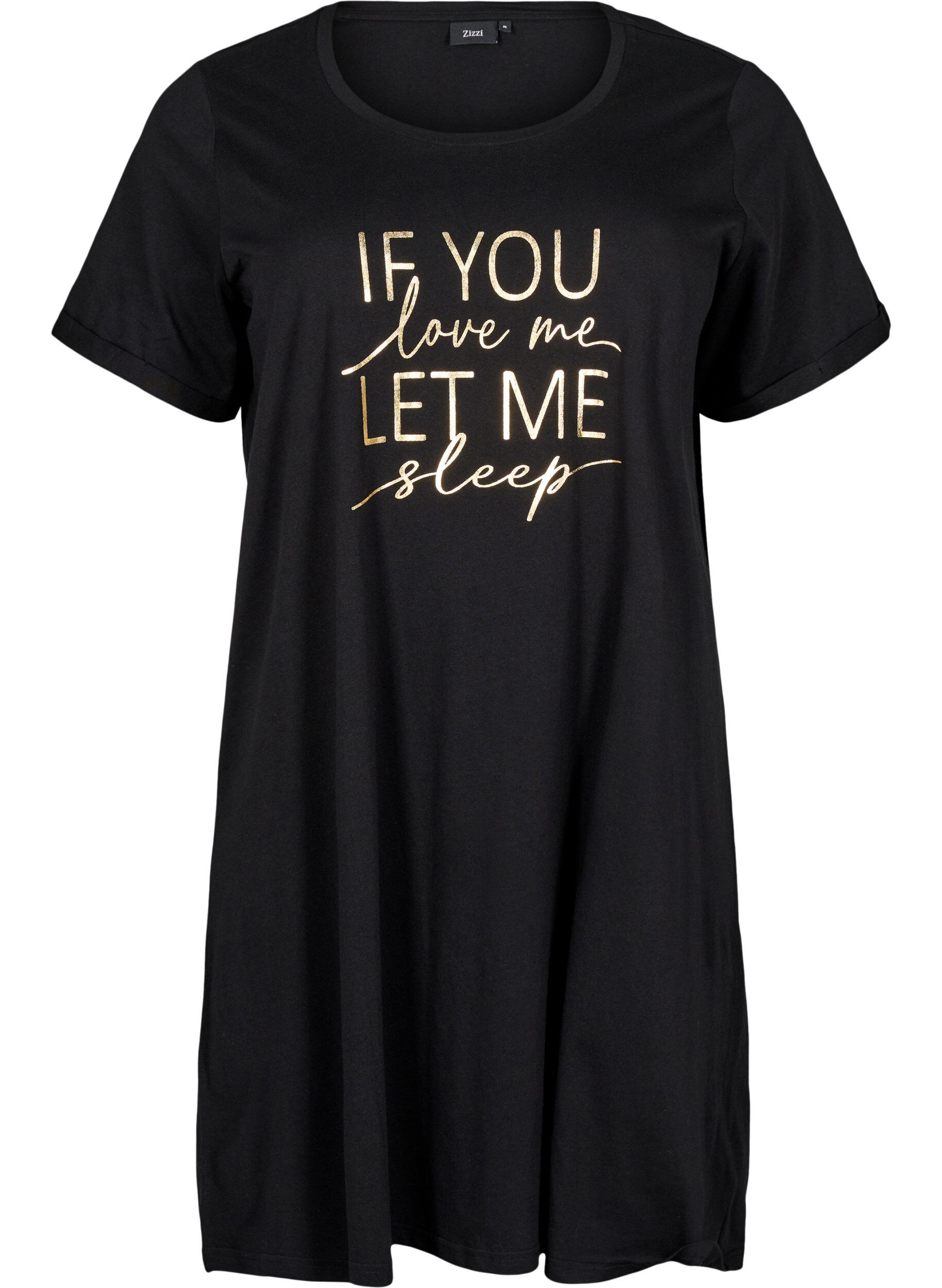 Zizzi Lyhythihainen y&ouml;paita luomupuuvillaa, Musta, Packshot image number 0