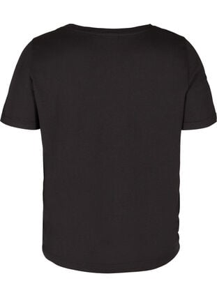 Lyhythihainen t-paita säädettävällä helmalla, Black, Packshot image number 1