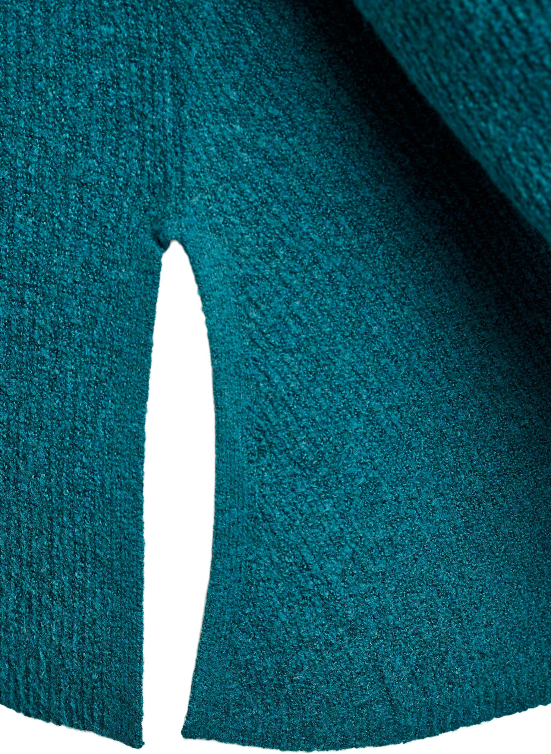 Zizzi Neulepusero, jossa on vinoraitakuvio ja raglanhihat, Vihre&auml;, Packshot image number 3