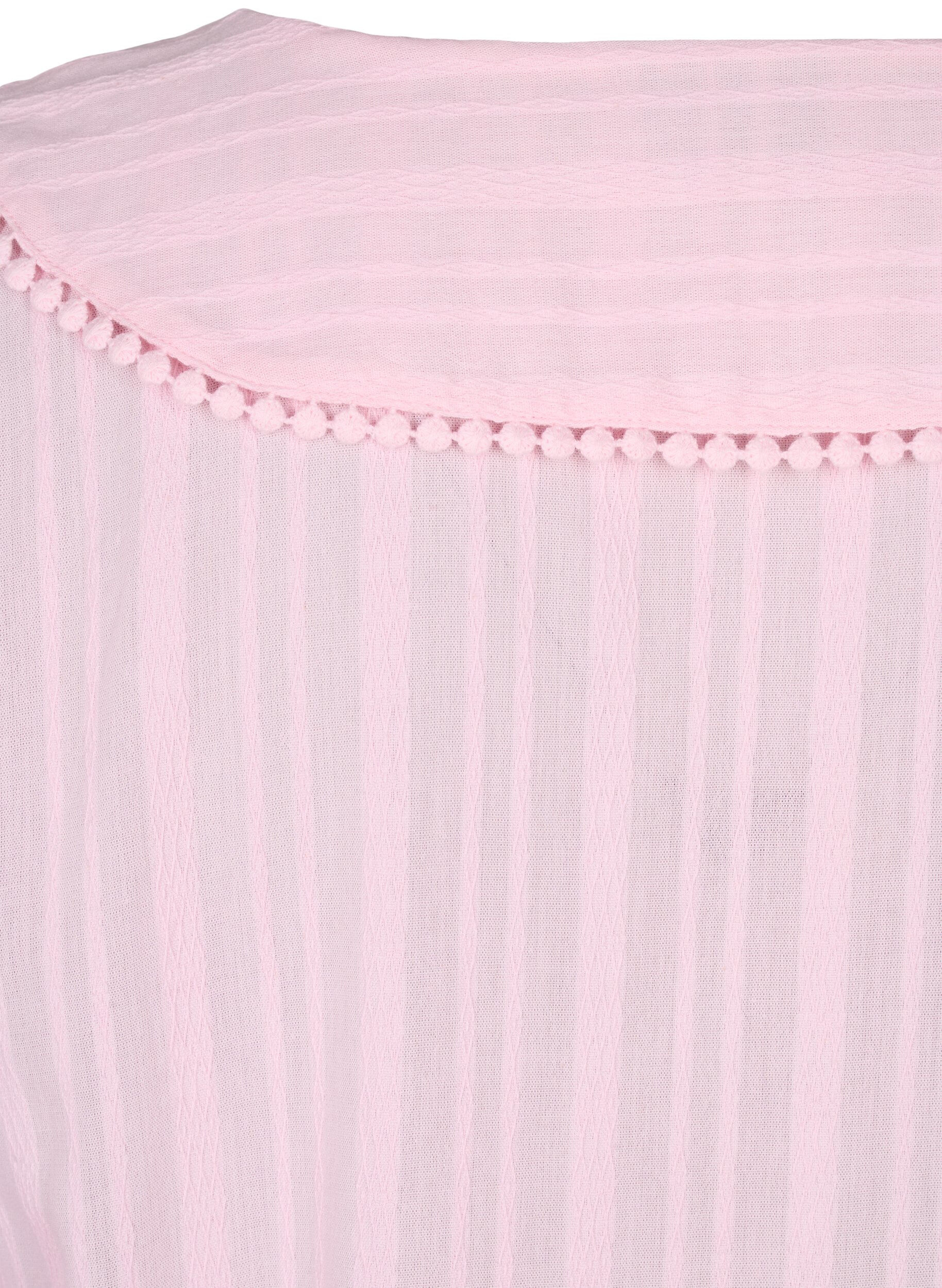 Zizzi Puuvilla-viskoosisekoitemekko, jossa on 3/4-hihat, Almond Blossom, Packshot image number 4