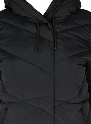 Tuulenpitävä takki hupulla ja taskuilla, Black, Packshot image number 2