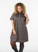 Lyhyt ruudullinen mekko paitakauluksella, Ruskea, Model image number 0