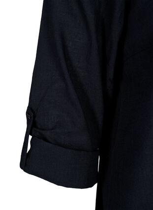 Puuvillainen paitapusero v-aukolla, Black, Packshot image number 3