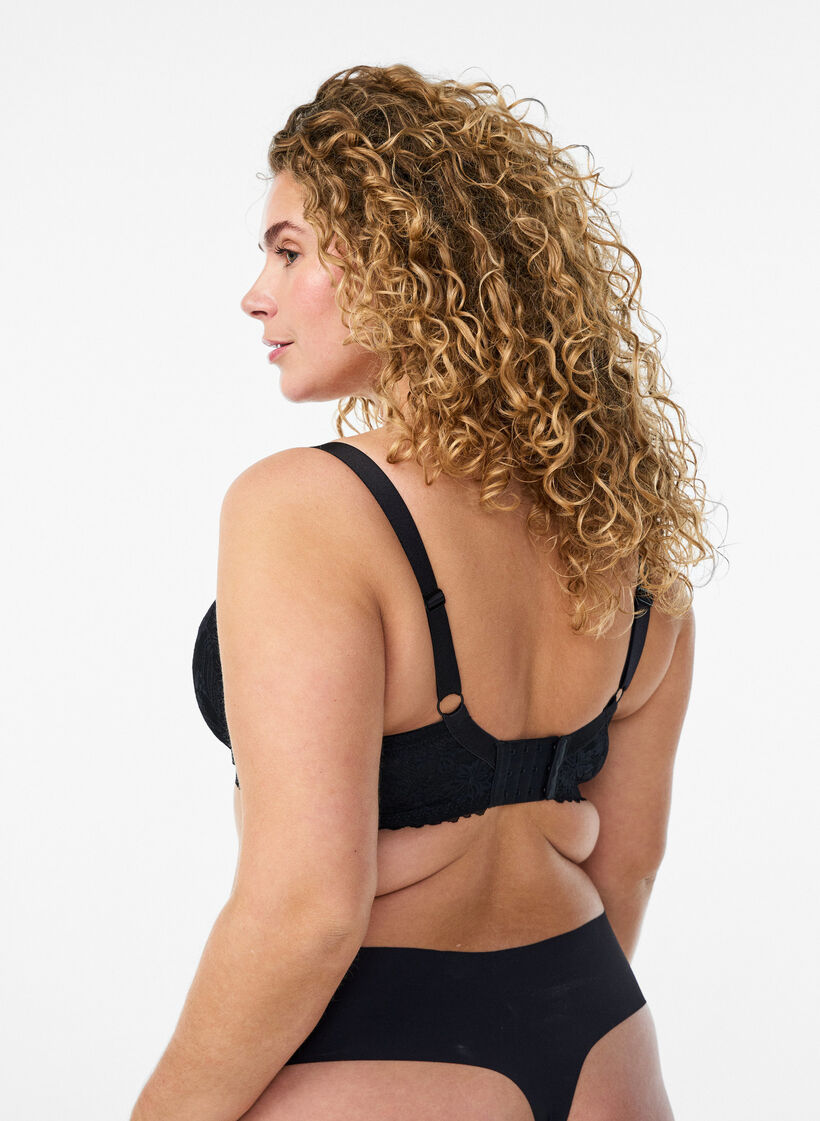 Topatut rintaliivit pitsill&auml;, Musta, Model image number 2