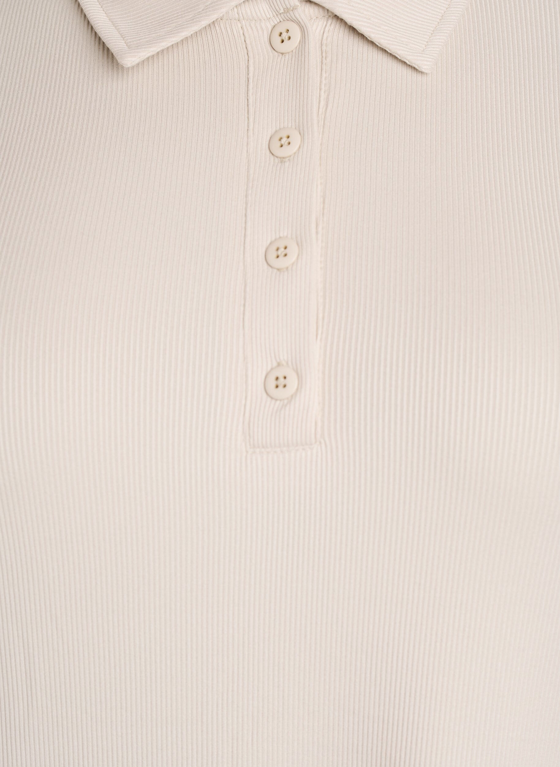 Zizzi Pikeepaita pehme&auml;&auml; ribattua materiaalia, pitk&auml;t hihat, Beige, Packshot image number 2