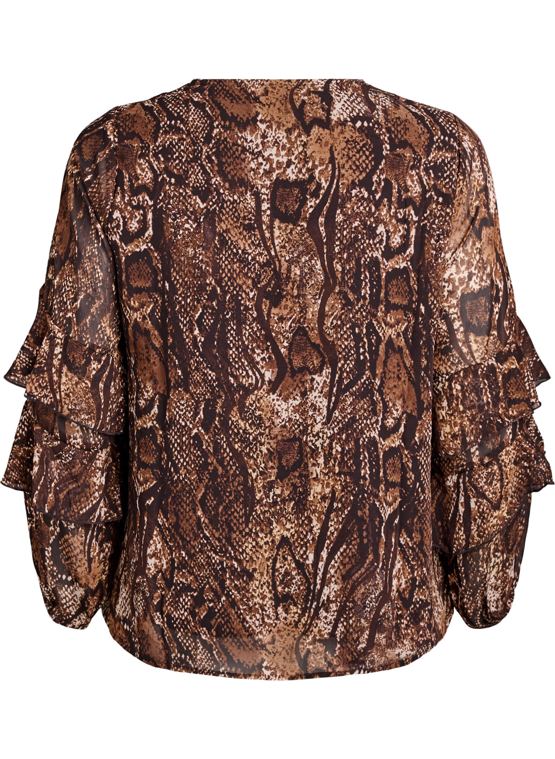 Zizzi El&auml;inkuosillinen pusero r&ouml;yhel&ouml;ill&auml;, Ruskea, Packshot image number 1